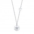 0.03Ct 14K White Gold Diamond Pave Star Disc Necklace
