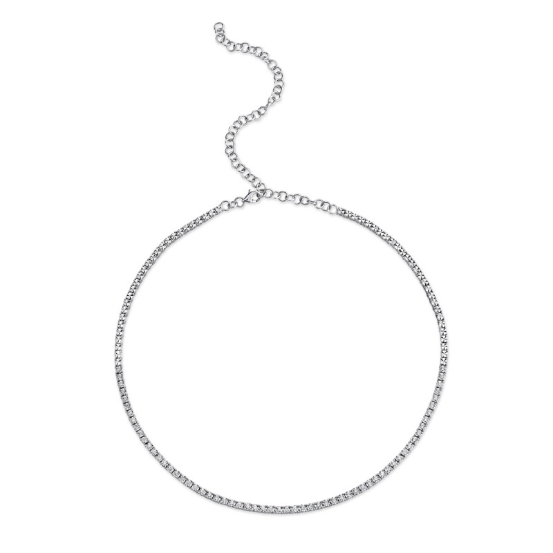 0.95Ct 14K White Gold Diamond Tennis Necklace
