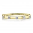 0.43Ct 14K Yellow Gold Diamond Pave Bangle