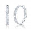 3.40Ct 14K White Gold Diamond Baguette Hoop Earrings
