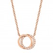 0.07Ct 14K Rose Gold Diamond Love Knot Circle Necklace