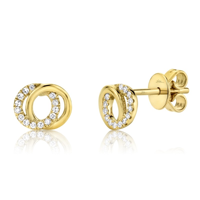 0.09Ct Diamond Love Knot Circle Earrings