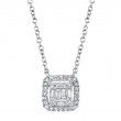 0.22Ct 14K White Gold Diamond Baguette Necklace