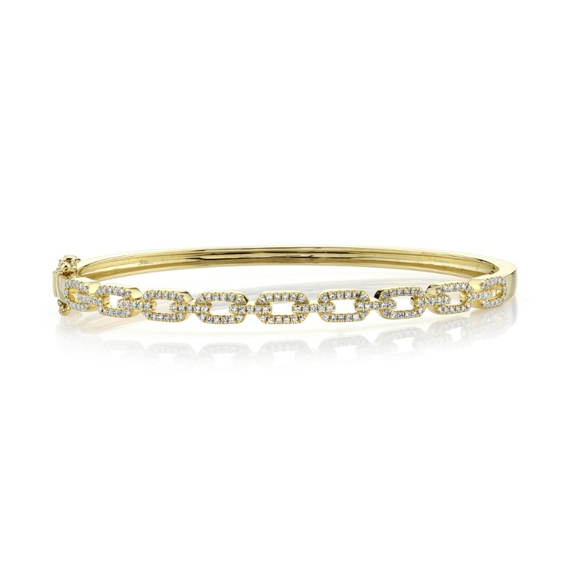 0.44Ct 14K Yellow Gold Diamond Link Bangle