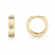 0.11Ct 14K Yellow Gold Diamond Mini Huggie Earrings