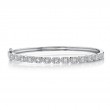 0.86Ct 14K White Gold Diamond Baguette Bangle