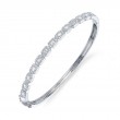 0.86Ct 14K White Gold Diamond Baguette Bangle