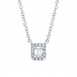0.05Ct 14K W/G Diamond Baguette Necklace