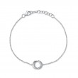 0.07Ct 14K White Gold Diamond Love Knot Circle  Bracelet