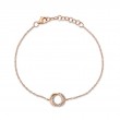 0.07Ct 14K Rose Gold Diamond Love Knot Circle  Bracelet