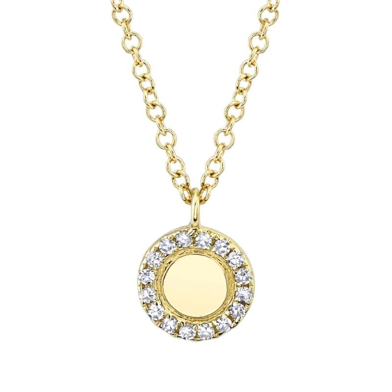0.05Ct 14K Yellow Gold Diamond Circle Necklace
