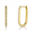 0.08Ct 14K Yellow Gold Diamond Oval Hoop Earrings