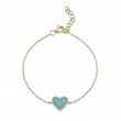 0.09Ct Diamond & 0.60Ct Composite Turquoise Heart Bracelet
