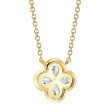 0.41Ct 14K Yellow Gold Diamond Pear Clover Necklace