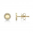 0.10Ct 14K Yellow Gold Diamond Circle Stud Earrings