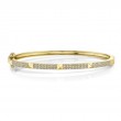 0.45Ct 14K Yellow Gold Diamond Pave Pyramid Bangle