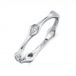 0.13Ct 14K White Gold Diamond Marquise Band