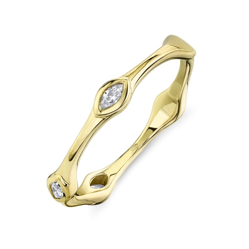 0.13Ct 14K Yellow Gold Diamond Marquise Band