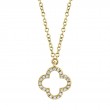 0.08Ct 14K Yellow Gold Diamond Clover Necklace