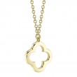 0.08Ct 14K Yellow Gold Diamond Clover Necklace