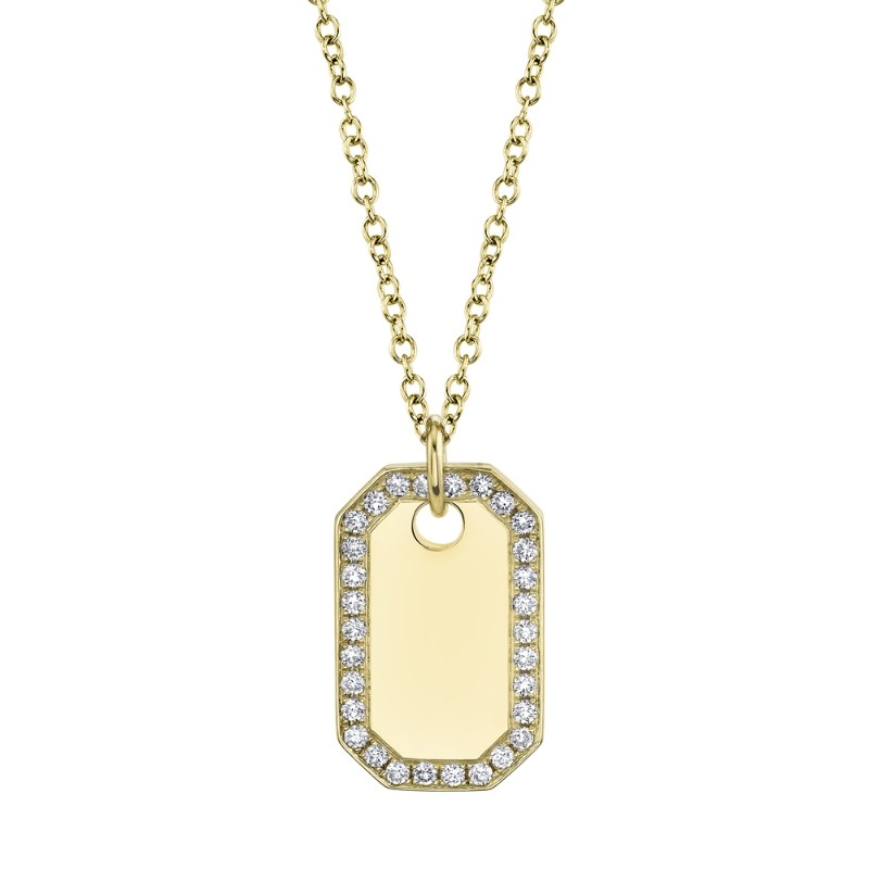 0.40Ct Diamond Dog Tag Necklace