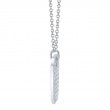 A Lady'S 14K White Dog Tag Necklace Set With Diamonds Weighing .90 Carat Total.