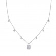0.20Ct 14K White Gold Diamond Bezel Baguette Necklace