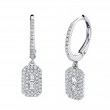 0.32Ct 14K White Gold Diamond Baguette Earrings
