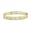 0.32Ct 14K Yellow Gold Diamond Bezel Latch Lock Bangle