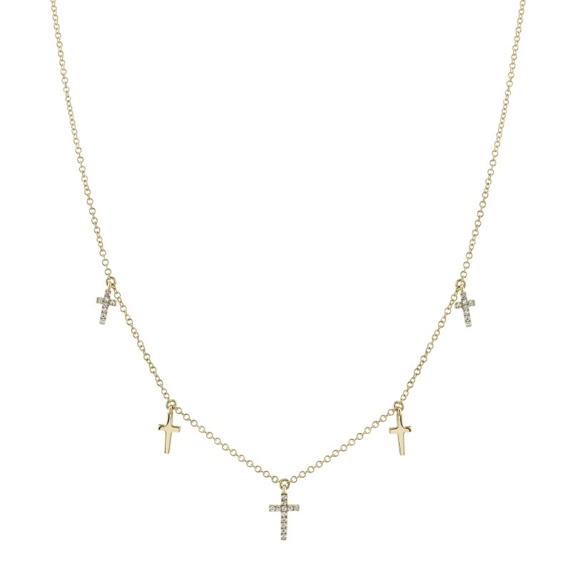 0.09Ct Diamond Cross Necklace