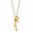 0.03Ct 14K Yellow Gold Diamond Dragonfly Matte Necklace