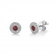 0.20Ct Diamond & 0.28Ct Ruby Stud Earrings
