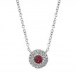 0.10Ct Diamond & 0.14Ct Ruby Necklace