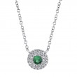 0.10Ct Diamond & 0.10Ct Green Garnet 14K White Gold Necklace