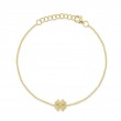 0.05Ct 14K Yellow Gold Diamond Clover Bracelet