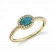 0.12Ct Diamond & 0.33Ct Opal 14K Yellow Gold Lady's Ring
