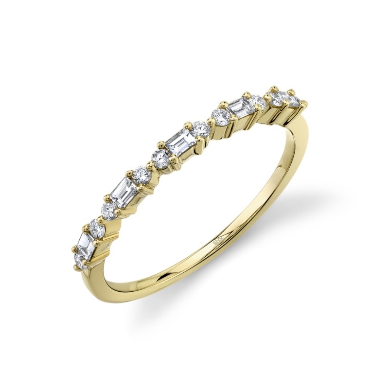 0.25Ct 14K Yellow Gold Diamond Baguette Band