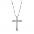 0.17Ct 14K White Gold Diamond Cross Necklace