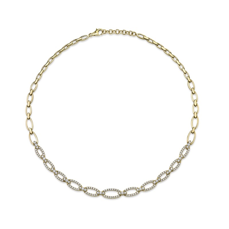 2.53Ct 14K Yellow Gold Diamond Link Necklace