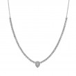 1.28Ct 14K White Gold Diamond Pear Necklace