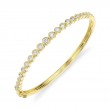 1.07Ct 14K Yellow Gold Diamond Bezel Bangle