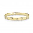 0.41Ct 14K Yellow Gold Diamond Marquise Bezel Latch Lock Bangle
