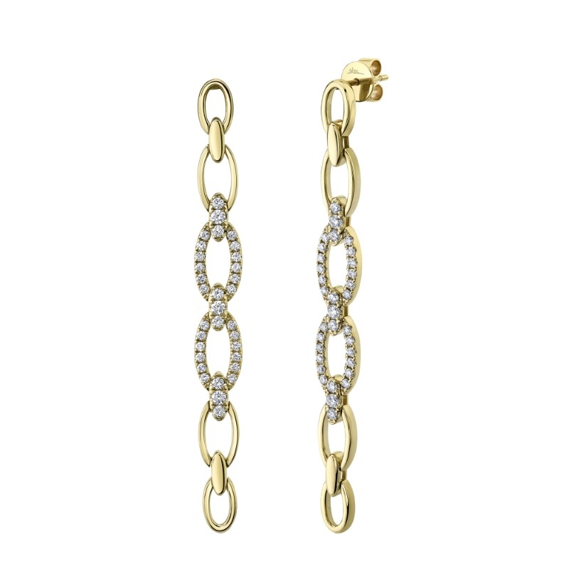 1.07Ct 14K Yellow Gold Diamond Link Earrings
