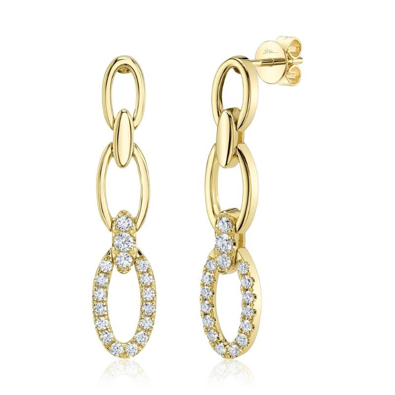 0.50Ct 14K Yellow Gold Diamond Link Earrings