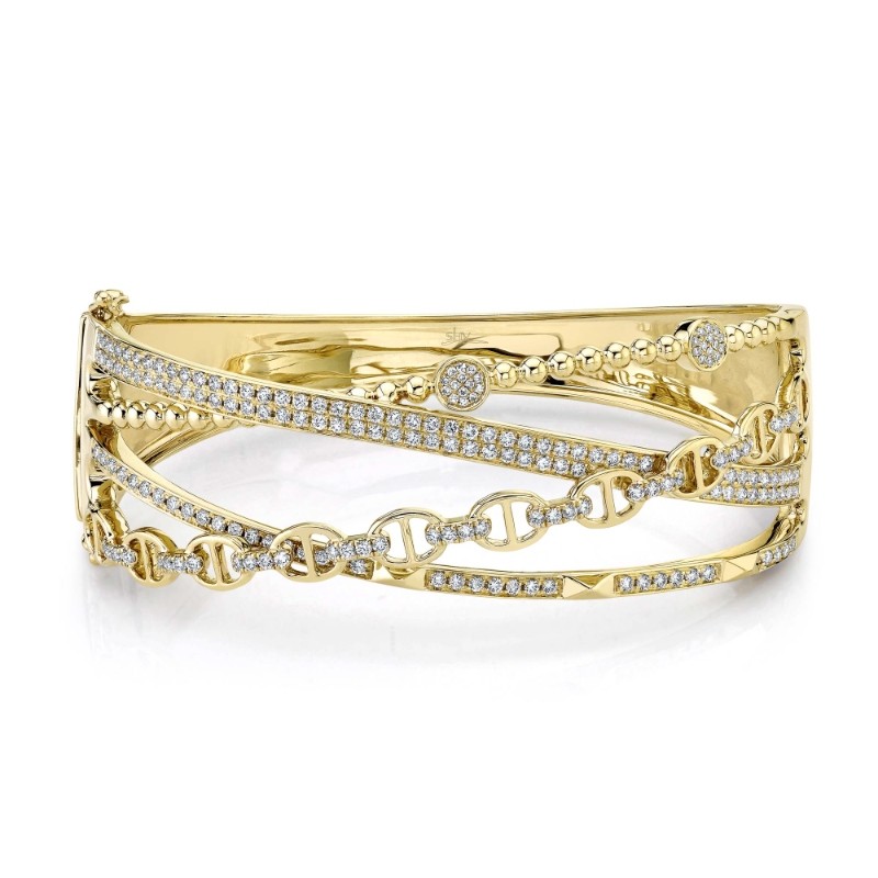 1.62Ct 14K Yellow Gold Diamond Bangle