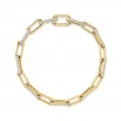 2.21Ct 14K Yellow Gold Diamond Paper Clip Link Bracelet