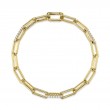 0.74Ct 14K Yellow Gold Diamond Paper Clip Link Bracelet