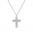 1.10Ct 14K White Gold Diamond Cross Necklace