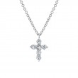 0.25Ct 14K White Gold Diamond Cross Necklace