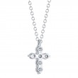 0.25Ct 14K White Gold Diamond Cross Necklace
